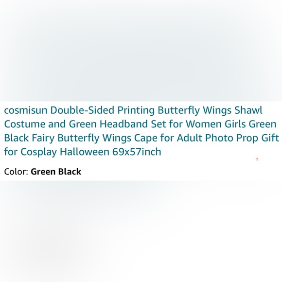 Green & Black Fairy Butterfly Costume - Picture 2 of 2